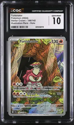 TURTONATOR Stellar Crown Illustration Rare #146 CGC 10 Pokemon - Image 1