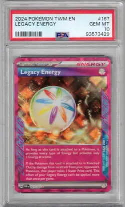 2024 POKEMON TWM EN TWILIGHT MASQUERADE 167/167 LEGACY ENERGY ACE HOLO PSA 10 - Image 1