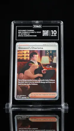 ‼GIOVANNI'S CHARISMA 2023 POKEMON SCARLET & VIOLET 151 SET #204/165 TAG 10!💨 - Image 1