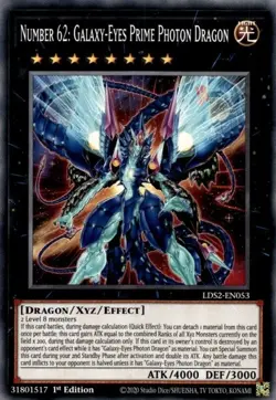 Yugioh! Number 62: Galaxy-Eyes Prime Photon Dragon - LDS2-EN053 - Common - 1st E - Image 1