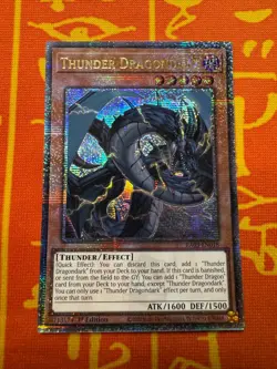 YUGIOH THUNDER DRAGONDARK QUARTER CENTURY SECRET RARE RA03-EN018 NM - Image 1