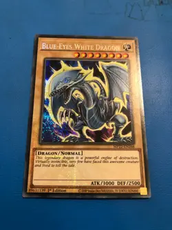 YUGIOH Secret Rare Blue-Eyes White Dragon MP22-EN266 1st Edition - Image 1