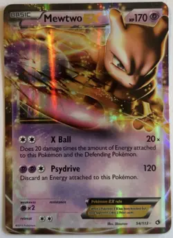 Pokemon 2013 Black & White Legendary Treasures Mewtwo EX Holo Card #54/113 NM - Image 1