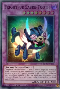 TOCH-EN048 FRIGHTFUR SABER-TOOTH SUPER RARE 1ST EDITION YuGiOh CARD - Image 1
