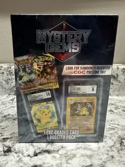 Pokemon Mystery Gems Box 1 CGC Graded Card & 1 Booster Pack! Sealed! 💎 - Image 1