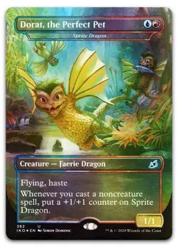 Dorat, the Perfect Pet - Sprite Dragon #382 (Foil) (NM) Ikoria IKO Magic MTG - Image 1
