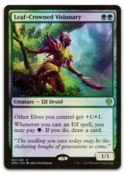 Leaf-Crowned Visionary #167 (Foil) (NM) Dominaria United DMU Magic MTG - Image 1