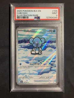 Pokemon TCG Cubchoo Illustration Rare Black Bolt 109/086 PSA 9 - Image 1