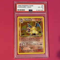 Pokemon PSA 4 Charizard Base Set Original 4/102 Holo Rare WOTC 1999 VG-EX - Image 1