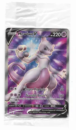 Pokemon TCG Mewtwo V SWSH229 Sword & Shield lack Star Promo Holo Sealed Crimp - Image 1