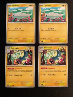 Pokemon TCG Playset - 2x Tynamo 030/086 + 2x Eelektrik 031/086 - Black Bolt - NM - Image 1