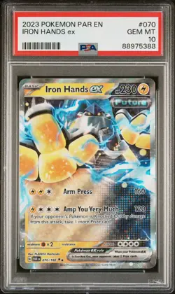 Pokemon TCG Iron Hands Ex Paradox Rift 070/182 PSA 10 Gem Mint - Image 1