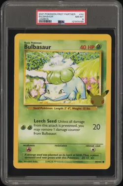 2021 POKEMON FIRST PARTNER JUMBOS #44 BULBASAUR PSA 8 - Image 1