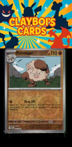 Primeape Destined Rivals Pokemon 091/182 Reverse Holo Common NM+ - Image 1