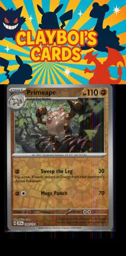 Primeape SV08: Surging Sparks Pokemon 099/191 Reverse Holo Common NM+ - Image 1