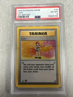 Pokemon 1999 BASE SET 1ST EDITION SHADOWLESS ENGLISH PSA 6 TRAINER LASS 75/102 - Image 1