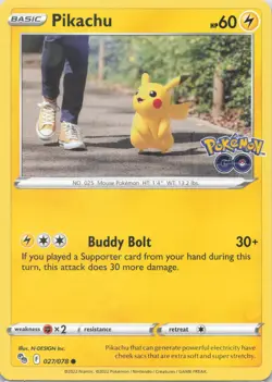 Pikachu (27) #027/078 Pokemon GO Pokemon - Image 1