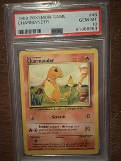 1999 Pokemon Base Set Charmander #46 English Unlimited 46/102 - PSA 10 GEM MINT - Image 1
