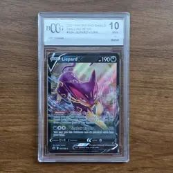 Liepard V URR #104/198 Full Art Ultra Rare 2021 Pokemon Chilling Reign BCCG 10 - Image 1