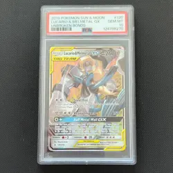 PSA 10 Lucario & Melmetal GX 120/214 Sun & Moon Unbroken Bonds Pokemon TCG - Image 1