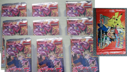 Lot of 10 factory sealed SPANISH packs: Yugioh Promo and Topps Santizo Pokemon - Image 1