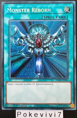 Carte YU-GI-OH! MONSTER REBORN RA03-EN052 Secret Rare NEUF - Image 1