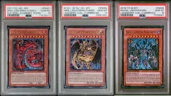 YuGiOh Uria Hamon Raviel Sacred Beasts Complete Set LC02 Ultra Rare PSA 10 SET - Image 1