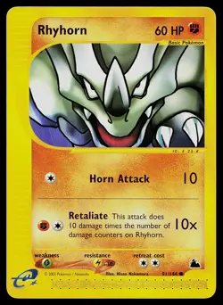 Pokemon Card - Rhyhorn Skyridge 91/144 Non Holo - Image 1