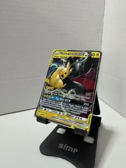Pokemon Pikachu & Zekrom GX TCG Sun & Moon Holo Ultra Rare Card MP-LP - Image 1
