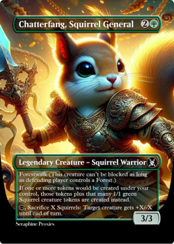 Chatterfang, Squirrel General - High Quality Altered Art Custom Cards - Image 1