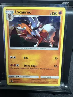 Lycanroc SM105 Sun & Moon Black Star Promo Cosmos Holo Pokemon Card LP - Image 1