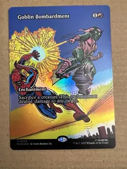 Magic The Gathering MTG Spider-man foil M 0023 GOBLIN BOMBARDMENT - Image 1