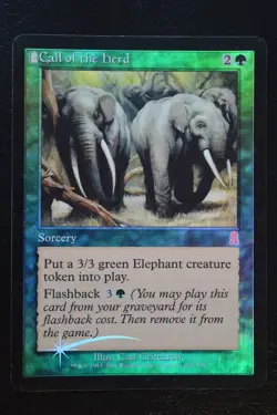 Magic The Gathering MTG CALL OF THE HERD FOIL Odyssey LP Lightly Played - Image 1