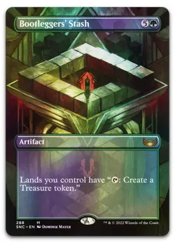 Bootleggers' Stash (Borderless) #288 (Foil) NM Streets New Capenna SNC Magic MTG - Image 1