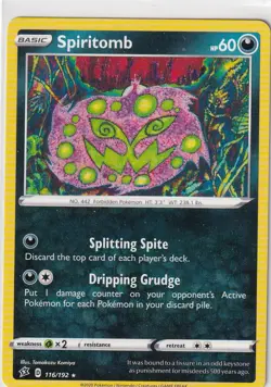 Pokemon Karte SWSH02 Clash der Rebellen Nr 116/192 Spiritomb englisch - Image 1