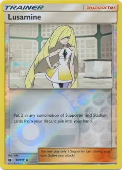 Lightly Played, English Pokemon Reverse Holo Lusamine - 96/111 - Uncommon - Reve - Image 1