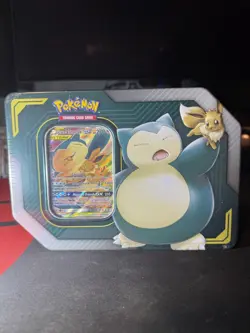 Pokemon TCG 2019 Eevee & Snorlax GX Tag Team Tin NEW Factory Sealed - Image 1