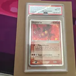 2004 Pokemon Ruby & Sapphire SPANISH Magmar EX Holo #100 PSA 8 - Image 1