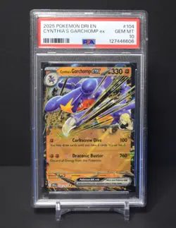 Pokemon TCG Cynthia's Garchomp ex 104/182 Destined Rivals Double Rare - PSA 10 - Image 1