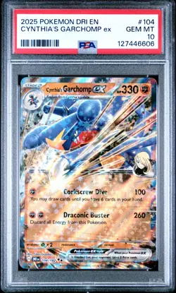 Pokemon TCG Cynthia's Garchomp ex 104/182 Destined Rivals Double Rare - PSA 10 - Image 3