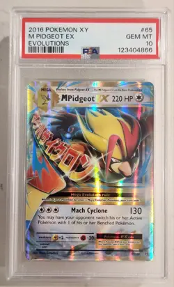 2016 Pokemon XY Evolutions M Pidgeot EX #65 PSA 10 GEM MINT - Image 1