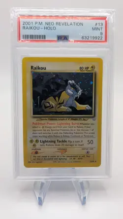 PSA 9 Raikou 13/64 Holo Rare 2001 Pokemon Neo Revelation - Image 1