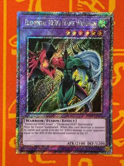 YUGIOH ELEMENTAL HERO FLAME WINGMAN PLATINUM SECRET RARE NM RA03-EN152 - Image 1