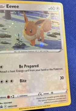 Eevee SWSH190 Pokemon Card Brilliant Stars 2022 Black Star Holo Promo NM (a) - Image 2