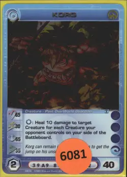 (6081) KORG 65/30/65/35/40 Rare Foil Chaotic Card - Unused Code - Image 1