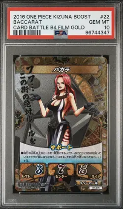 Baccarat Japanese One Piece Kizuna Boost Card Battle Card PSA 10 B4-22 R Gold - Image 1
