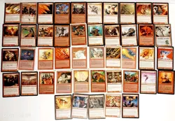 VINTAGE LARGE LOT 195 MAGIC THE GATHERING CARDS COLLECTION MTG 1993 - 2006 RED - Image 1