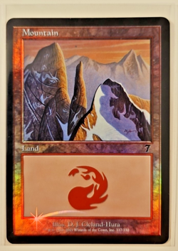 Mountain 337/350 Foil MTG 7th Edition Basic Land LP - Image 1