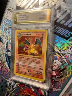 1999 Pokemon Base Set Shadowless Charizard Holo 4/102 PGC 8 Near Mint - Mint - Image 2