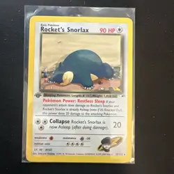 Rocket's Snorlax 1st Ed. Pokemon Gym Heroes 33/132 2000 Marked - Image 1